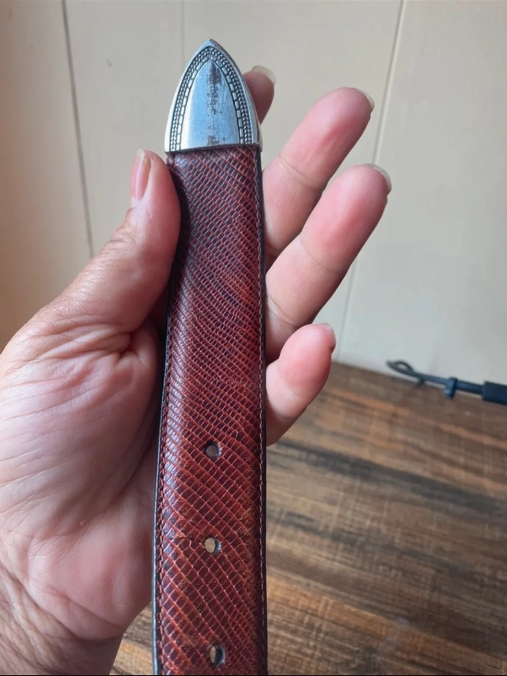 Florshiem Textured Leather Belt, 34”